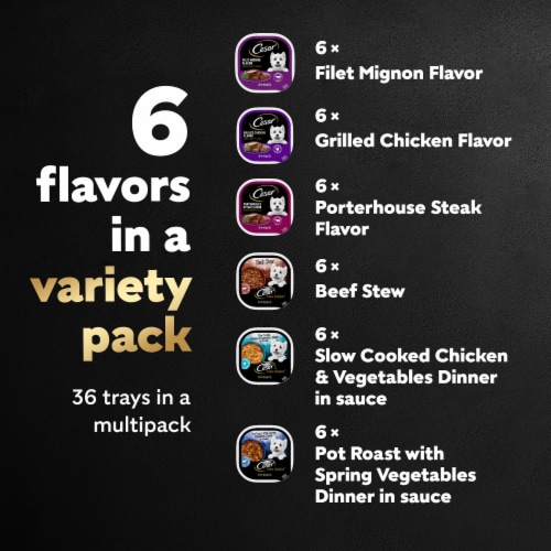 Cesar Home Delights Adult Soft Wet Dog Food Classic Loaf in Sauce Variety Pack Perspective: back