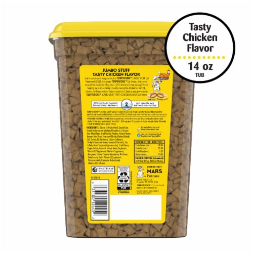 Temptations Jumbo Stuff Tasty Chicken Flavor Cat Treats Perspective: back