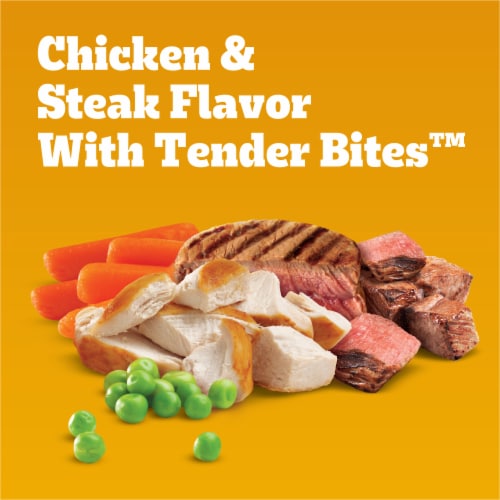 Pedigree Tender Bites Small Dog Adult Dry Dog Food Chicken and Steak Flavor Perspective: back