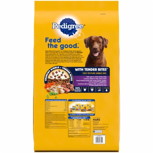 Pedigree® With Tender Bites Chicken & Steak Flavored Two Texture Adult Dry Dog Food Perspective: back