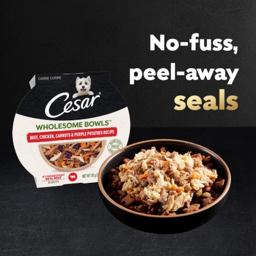 Cesar Wholesome Bowls Chicken Carrots Green Bean Beef Chicken