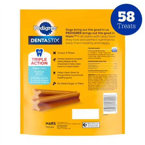 Pedigree® Dentastix™ Original with Real Chicken Small Dog Treats Perspective: back