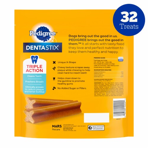 Pedigree® Dentastix™ Original with Real Chicken Large Dog Treats Perspective: back