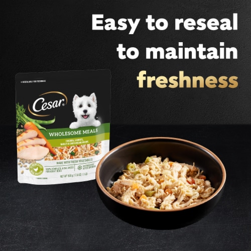 Cesar Wholesome Meals Adult Wet Dog Beef, Chicken, Carrots, Green Beans & Red Rice Perspective: back