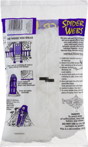 Fun World Super Stretch Spider Web - White Perspective: back