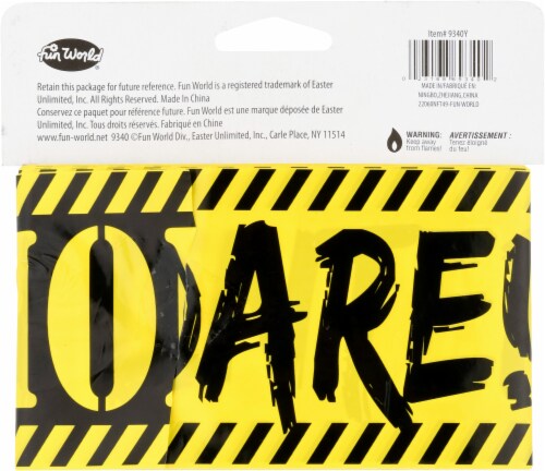Fun World® Halloween Caution Tape - Yellow Perspective: back