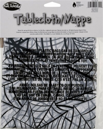 Fun World Web Tablecloth - White/Black Perspective: back