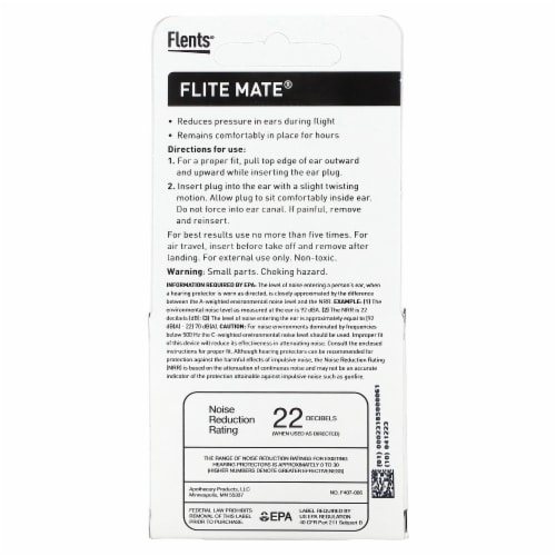 Flents® Flite Mate™ Pressure Reducing Ear Plugs + Case Perspective: back