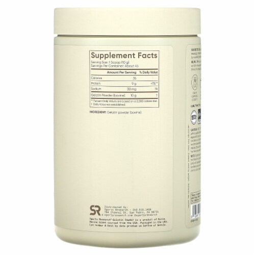 Sports Research Gelatin Powder Cooking Collagen Supplement, 16oz, 1