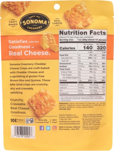 Sonoma Creamery® Cheddar Crisps Perspective: back