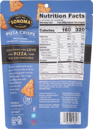 Sonoma Creamery® Tomato Basil Pizza Crisps™ Crackers Perspective: back