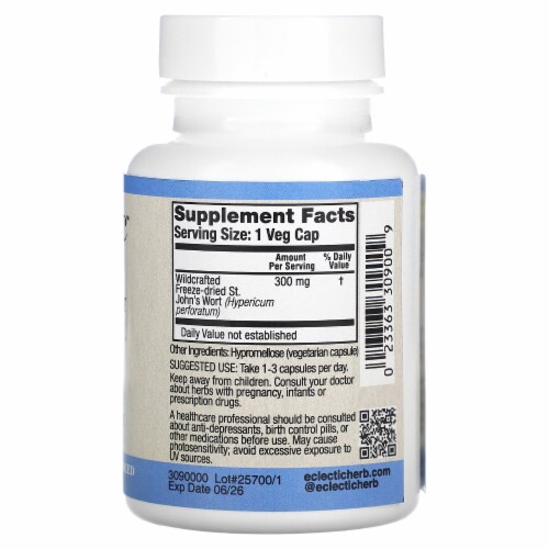 Eclectic Herb St. John's Wort 300 mg - 90 Veg Caps Perspective: back