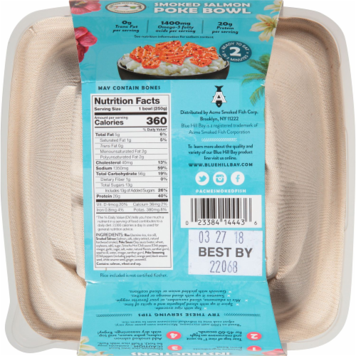 Blue Hill Bay Hawaiian Style Smoked Salmon Poke Bowl Perspective: back