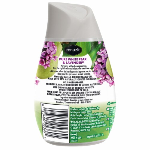 Renuzit Natural Elements Pure White Pear & Lavender Gel Air Freshener Perspective: back