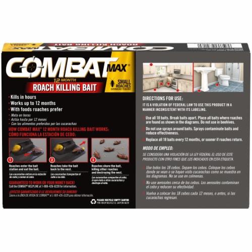 Combat Max® 12-Month Child Resistent Small Roach Killing Bait Perspective: back