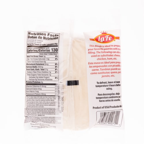 La Fe® Special White Pastry Dough Perspective: back