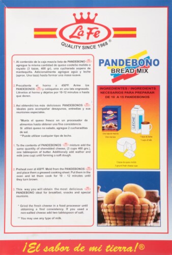 La Fe® Pandebono Bread Mix Perspective: back