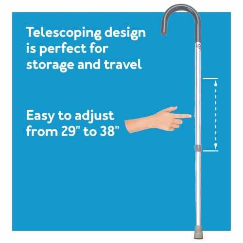 Compass Health Brands Womens Round Handle Cane - Silver Perspective: back
