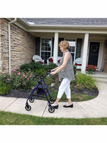 Carex Steel Rollator Walker with Seat and Wheels Perspective: back