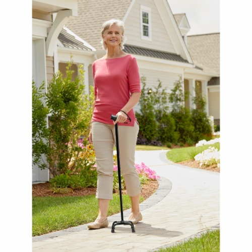 Compass Health Soft Grip Quad Cane - Black Perspective: back