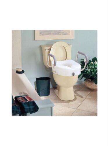 Carex E-Z Lock Raised Toilet Seat with Removable or Adjustable- 5 Inch - Fits Most Toilets Perspective: back