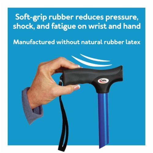 Soft Grip Derby Cane - Metalic Blue Perspective: back