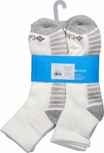 Columbia Men's Large Quarter Socks - White Perspective: back