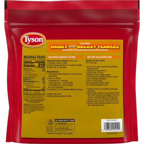 Tyson Frozen Honey Battered Breast Tenders Perspective: back