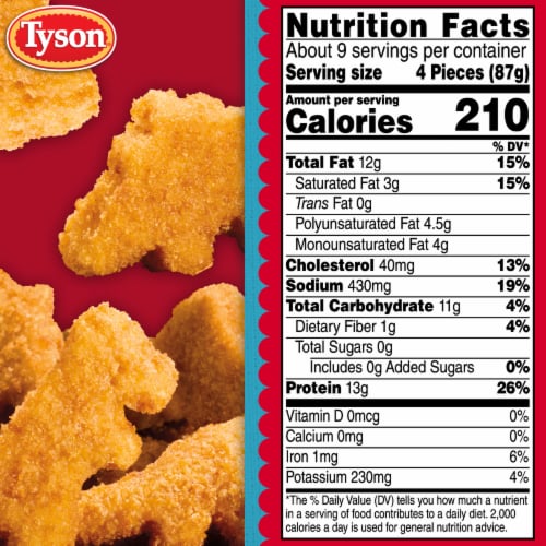 Tyson® Fully Cooked Fun Nuggets with Whole Grain Breading Perspective: back
