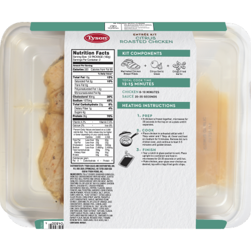 Tyson® Fully Cooked Citrus Roasted Chicken Frozen Entrée Kit Perspective: back