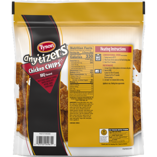 Tyson® Any'tizers® All Natural BBQ Flavored Chicken Chips Perspective: back