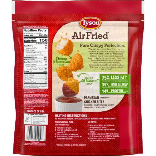 Tyson® Air Fried Parmesan Seasoned Frozen Chicken Bites Perspective: back