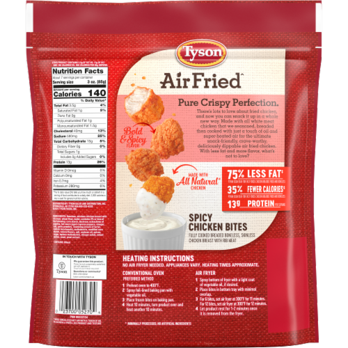 Tyson® Air Fried Perfectly Crisp Spicy Chicken Bites Perspective: back