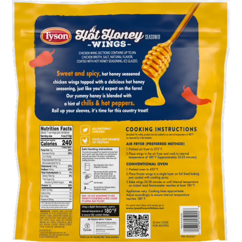 Tyson® Hot Honey Frozen Chicken Wings Perspective: back