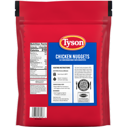 Tyson Frozen Chicken Nuggets Perspective: back