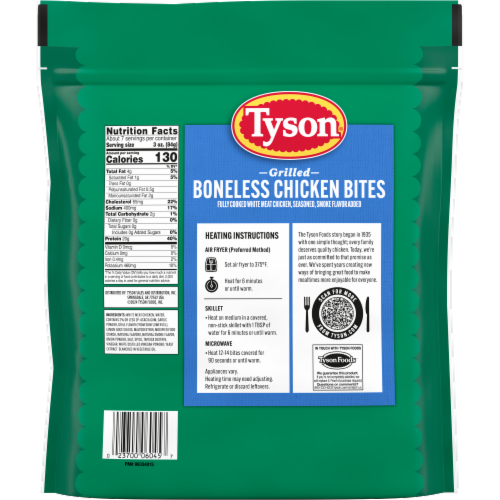 Tyson® Frozen Grilled Boneless Chicken Bites Perspective: back