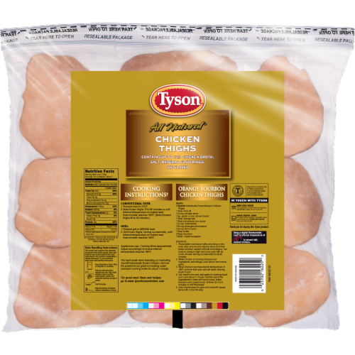 Tyson Frozen Chicken Thighs Perspective: back