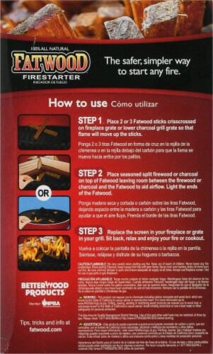 Betterwood ProductsÂ® FatwoodÂ® The Original 100% All Natural Firestarter Perspective: back