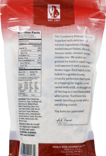 Leila Bay Trading Co.™ Cranberry Almond Granola Perspective: back
