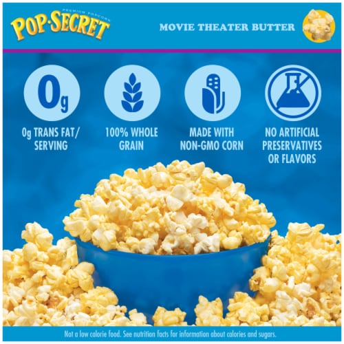 Pop Secret Microwave Popcorn Movie Theater Butter Flavor 3 Oz Sharing Bags Perspective: back