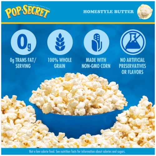 Pop Secret Microwave Popcorn Homestyle Butter Flavor 3.2 Oz Sharing Bags