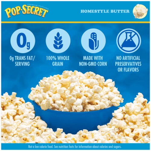 Pop Secret Microwave Popcorn Homestyle Butter Flavor 3.2 Oz Sharing Bags Perspective: back