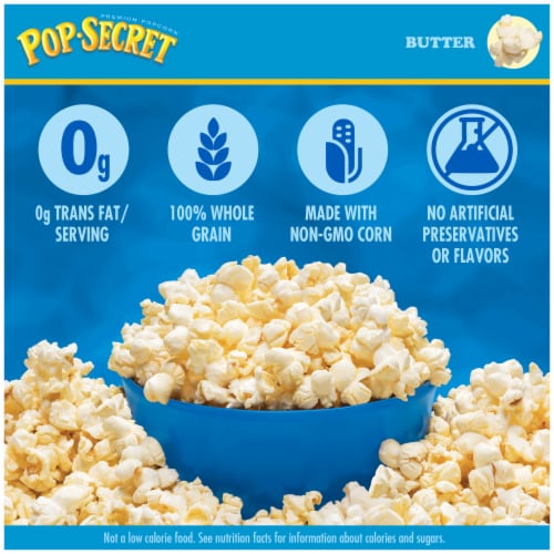 Pop Secret Microwave Popcorn 100 Calorie Butter Flavor Snack Bags Perspective: back