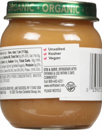 Earth's Best Organic® Apples Stage 2 Baby Food Perspective: back