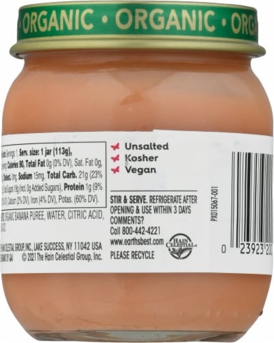 Earth's Best Organic® Bananas Stage 2 Baby Food Perspective: back