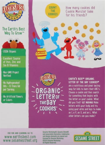 Earth's Best® Organic Oatmeal Letter of the Day Cinnamon Cookies® Perspective: back