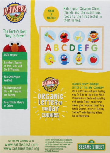 Earth's Best Organic® Letter of the Day Vanilla Cookies Perspective: back