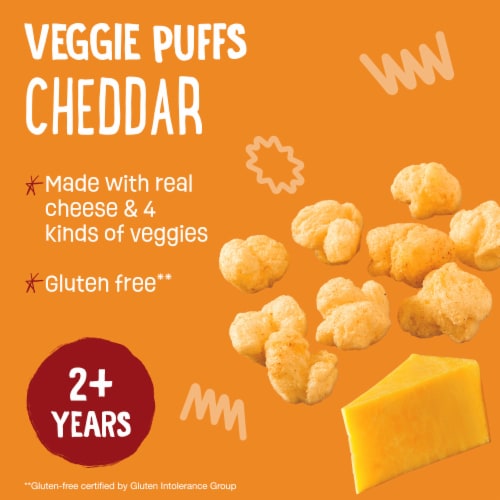 Earth's Best Sesame Street Cheddar Organic Veggie Puffs Snack Perspective: back
