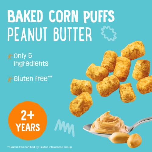Earth's Best Organic Corn Puffs for Toddlers 2 Years Old and Up, Peanut Butter Flavor Perspective: back