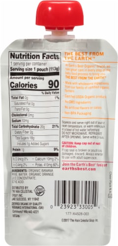 Earth's Best Organic® Stage 2 Orange Banana Baby Food Puree Perspective: back